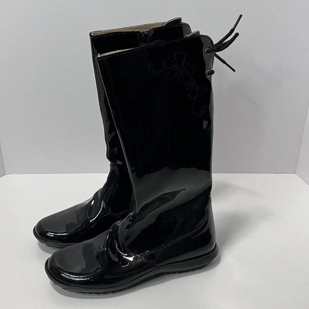 Naturino 34 (2.5) Black Patent Leather Boots Zipper - Picture 2 of 9